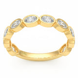 .96ct G SI 14kt Yellow Gold Diamond Bezel Set Band Ring Size 6.5