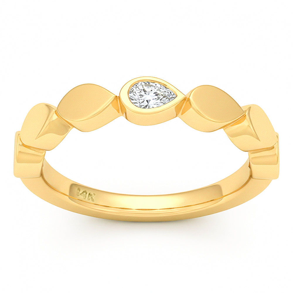 <span style="color:purple">SPECIAL!</span> .12ct G SI 14kt Yellow Gold Diamond Bezel Set Ring Size 6.5