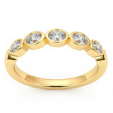 .52ct G SI 14kt Yellow Gold Diamond Bezel Set Band Ring Size 6.5