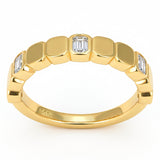 <span style="color:purple">SPECIAL!</span> .34ct G SI 14kt Yellow Gold Diamond Bezel Set Band Ring Size 6.5