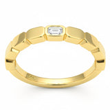 .33ct G SI 14kt Yellow Gold Diamond Bezel Set Band Ring Size 6.5