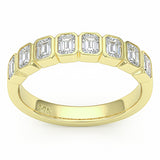 1.07ct G SI 14kt Yellow Gold Diamond Bezel Set Eternity Band Ring Size 7