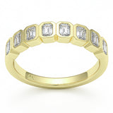 1.04ct G SI 14kt Yellow Gold Diamond Bezel Set Eternity Band Ring Size 6.5