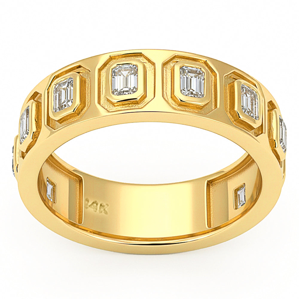 <span style="color:purple">SPECIAL!</span> .73ct G SI 14kt Yellow Gold Diamond Bezel Set Band Ring Size 6.5