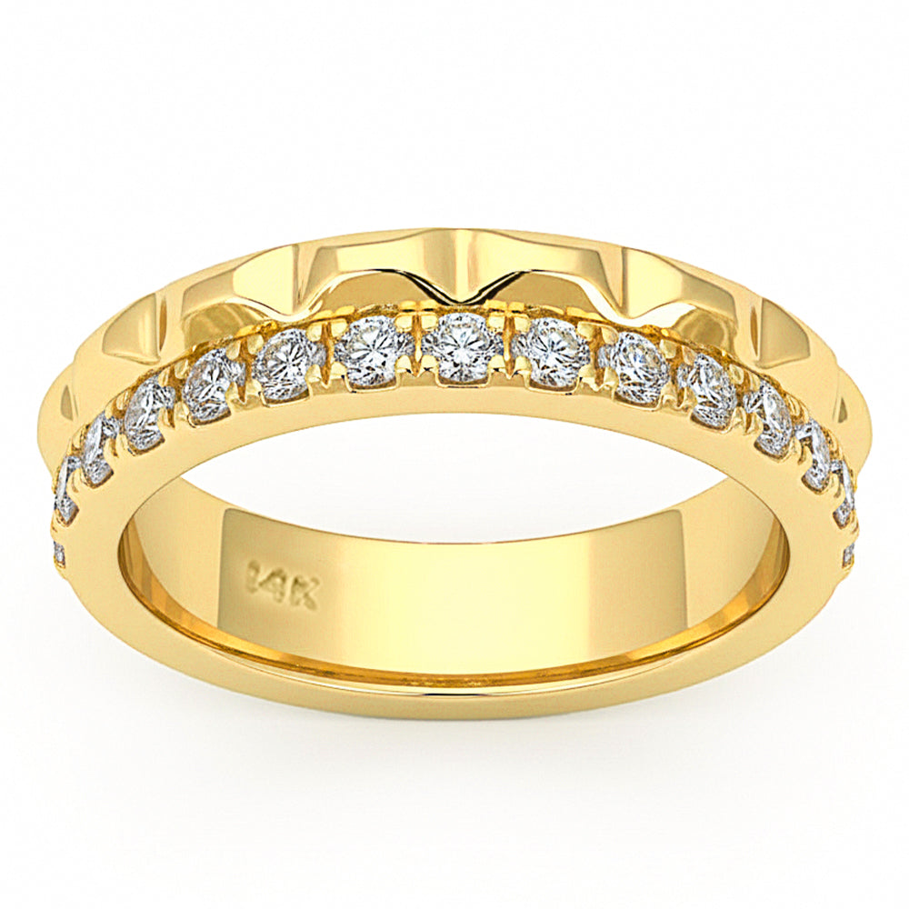 .49ct G SI 14kt Yellow Gold Diamond Modern Band Ring Size 6.5