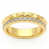 .49ct G SI 14kt Yellow Gold Diamond Modern Band Ring Size 6.5