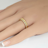 .49ct G SI 14kt Yellow Gold Diamond Modern Band Ring Size 6.5