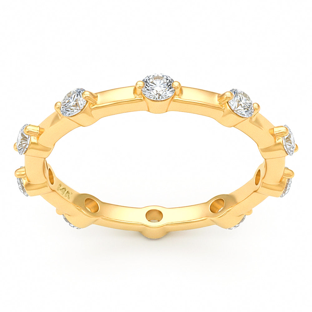 <span style="color:purple">SPECIAL!</span> .59ct G SI 14kt Yellow Gold Diamond Band Ring Size 6.5