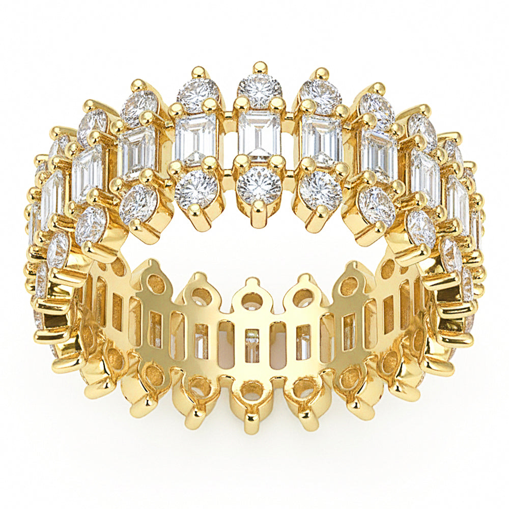 2.53ct G SI 14kt Yellow Gold Diamond Band Ring Size 6.5