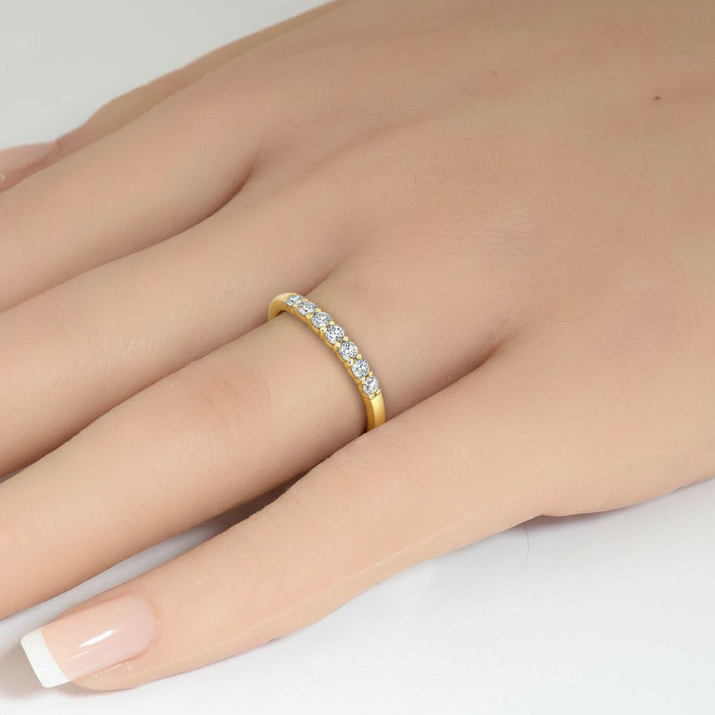 <span style="color:purple">SPECIAL!</span> .39ct G SI 14kt Yellow Gold Diamond Band Ring Size 6.5