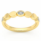 .24ct G SI 14kt Yellow Gold Diamond Bezel Set Band Ring Size 6.5