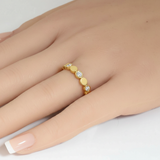 .24ct G SI 14kt Yellow Gold Diamond Bezel Set Band Ring Size 6.5