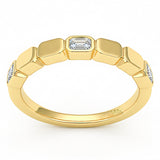 .36ct G SI 14kt Yellow Gold Diamond Bezel Set Band Ring Size 6.5