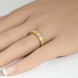 .36ct G SI 14kt Yellow Gold Diamond Bezel Set Band Ring Size 6.5