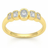 .66ct G SI 14kt Yellow Gold Diamond Bezel Set Band Ring Size 6.5