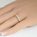 .66ct G SI 14kt Yellow Gold Diamond Bezel Set Band Ring Size 6.5