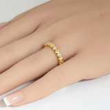 .43ct G SI 14kt Yellow Gold Diamond Bezel Set Band Ring Size 6.5