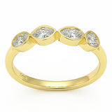 .46ct G SI 14kt Yellow Gold Diamond Bezel Set Band Ring Size 6.5