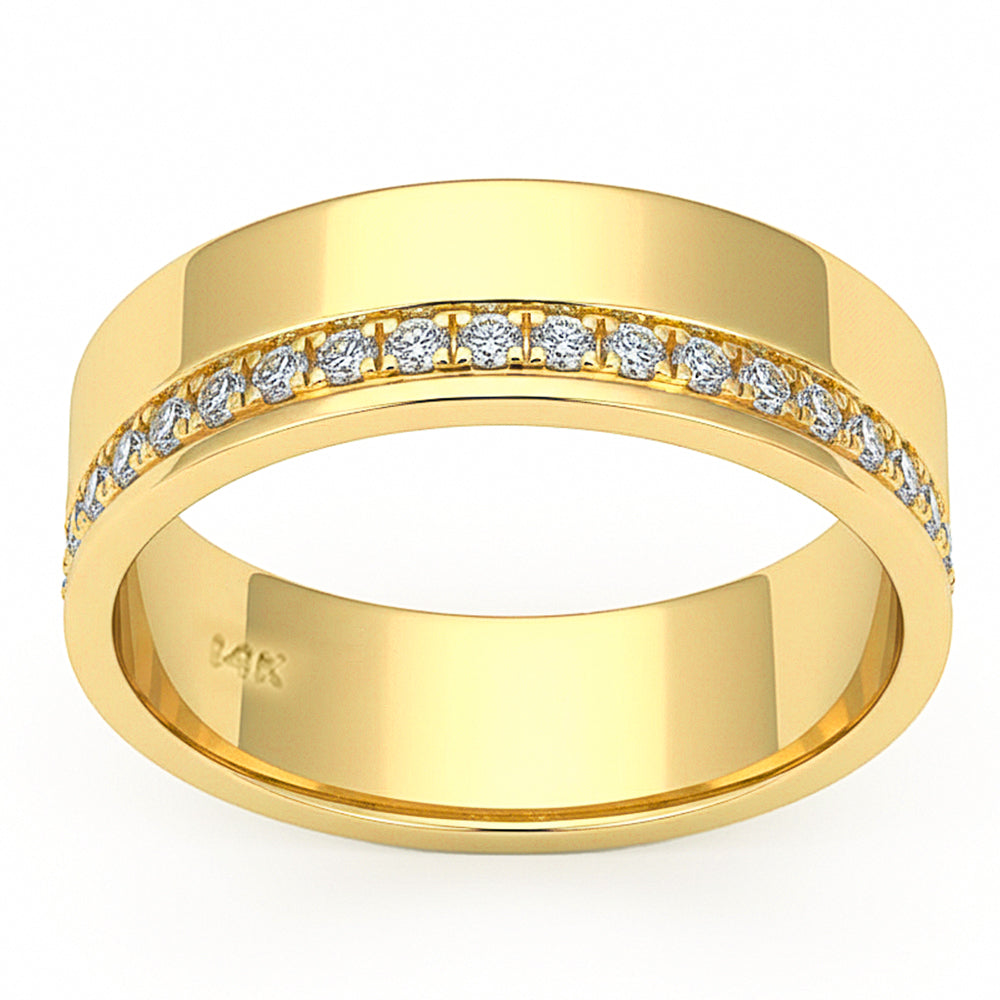 .25ct G SI 14kt Yellow Gold Diamond Modern Band Ring Size 6.5