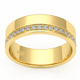 .25ct G SI 14kt Yellow Gold Diamond Modern Band Ring Size 6.5