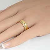 .25ct G SI 14kt Yellow Gold Diamond Modern Band Ring Size 6.5