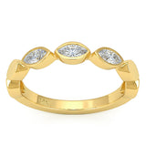 .35ct G SI 14kt Yellow Gold Diamond Bezel Set Band Ring Size 6.5