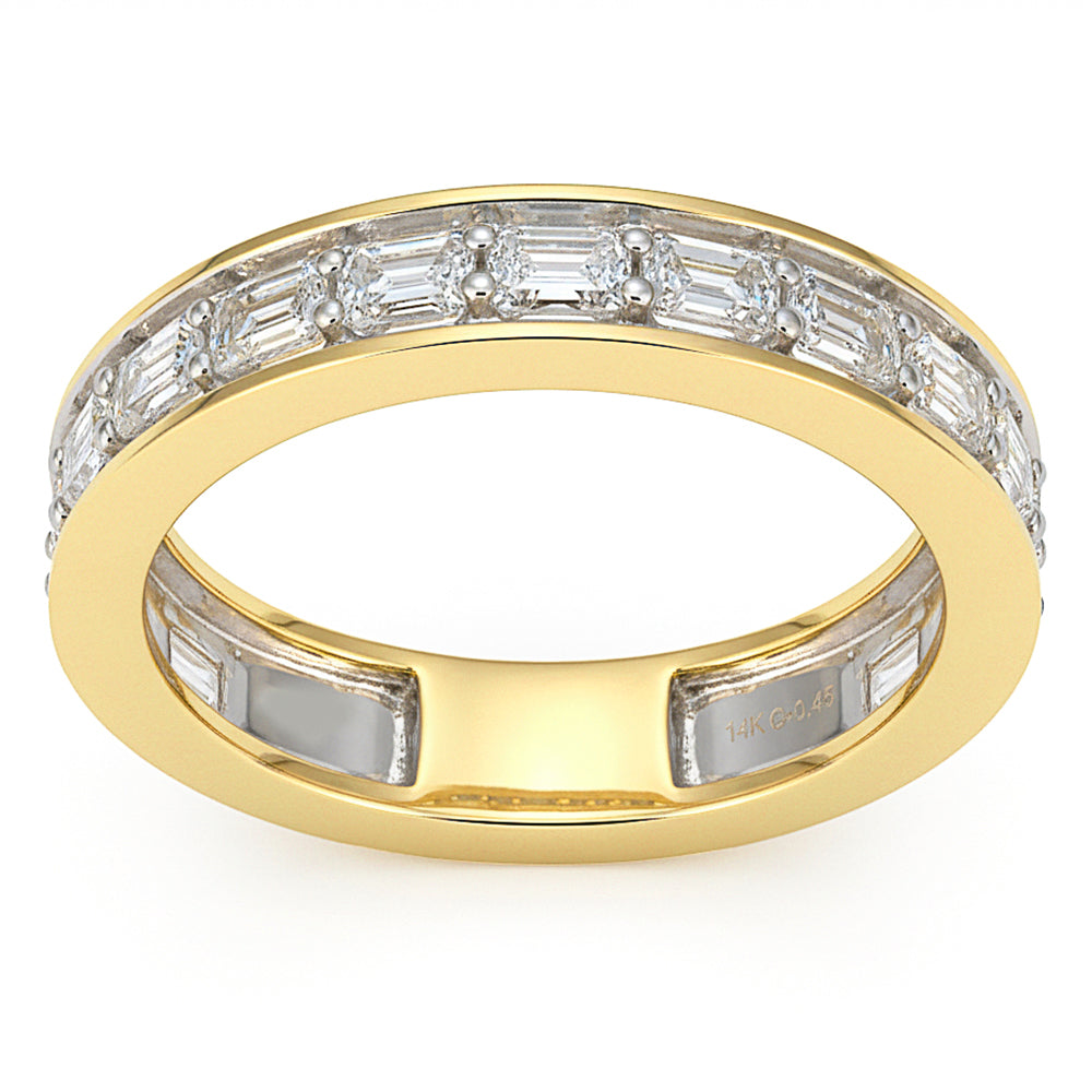 1.45ct G SI 14kt Yellow Gold Diamond Modern Band Ring Size 6.5