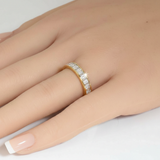 1.45ct G SI 14kt Yellow Gold Diamond Modern Band Ring Size 6.5