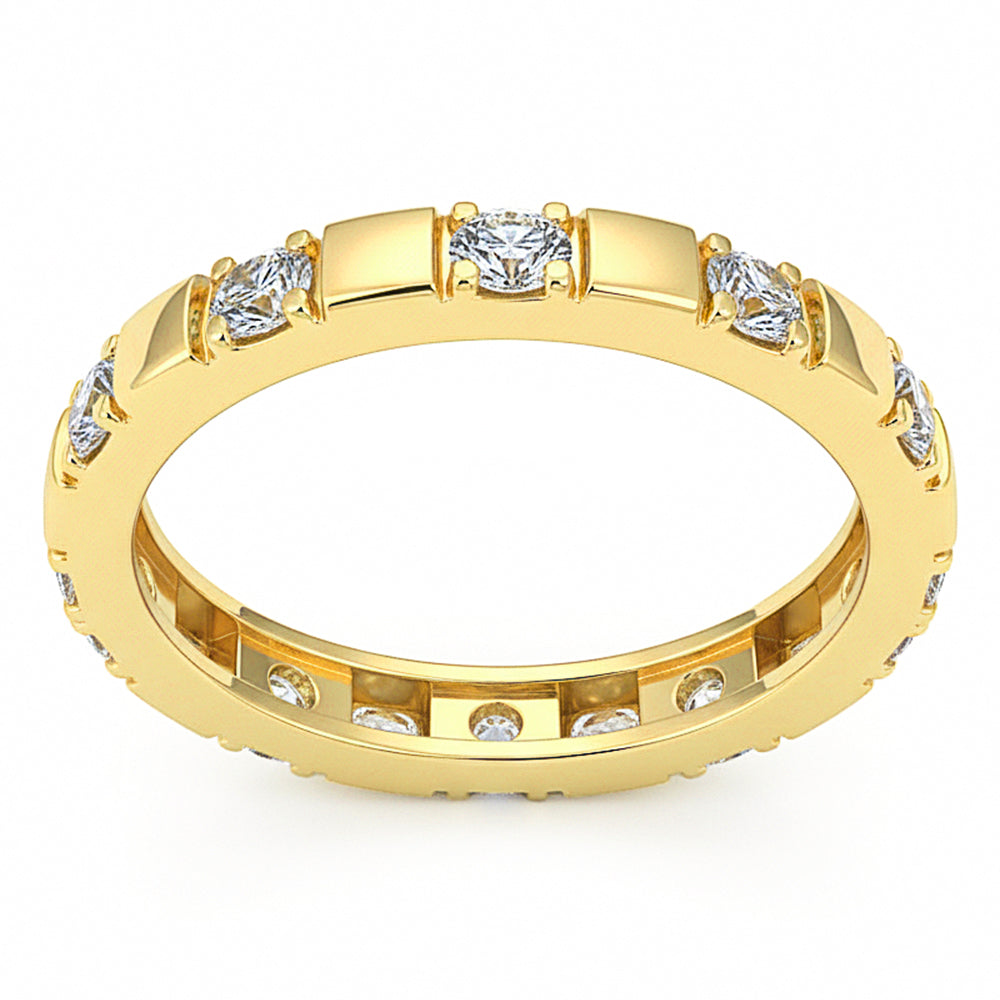 .76ct G SI 14kt Yellow Gold Diamond Band Ring Size 6.5
