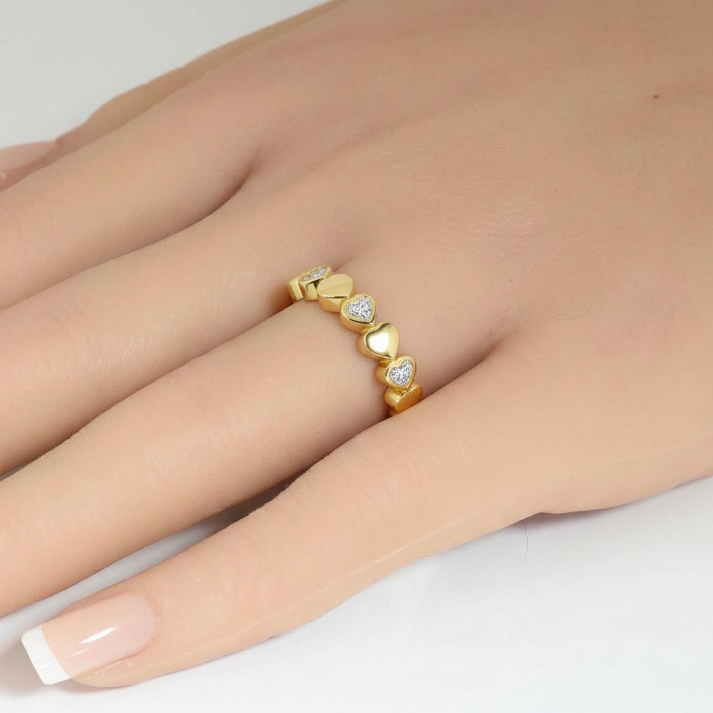 <span style="color:purple">¡ESPECIAL!</span> .41ct G SI 14kt Oro Amarillo Anillo con Engaste de Bisel de Diamantes Talla 6.5