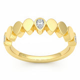 .30ct G SI 14kt Yellow Gold Diamond Bezel Set Band Ring Size 6.5