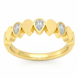 .27ct G SI 14kt Yellow Gold Diamond Bezel Set Band Ring Size 6.5