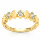 .32ct G SI 14kt Yellow Gold Diamond Bezel Set Band Ring Size 6.5