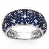2.37ct G SI 14kt White Gold Diamond & Blue Sapphire Gemstone Ring Size 6.5