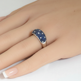 2.37ct G SI 14kt White Gold Diamond & Blue Sapphire Gemstone Ring Size 6.5