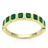 .71ct G SI 14kt Yellow Gold Emerald Bezel Set Gemstone Ring Size 6.5