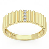  .06ct G SI 14kt Yellow Gold Fluted Diamond Band Ring Size 6.5