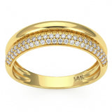 .30ct G SI 14kt Yellow Gold Diamond Double Band Ring Size 6.5