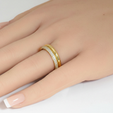 .30ct G SI 14kt Yellow Gold Diamond Double Band Ring Size 6.5