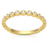 .14ct G SI 14kt Yellow Gold Diamond Bezel Set Band Ring Size 6.5
