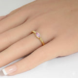 .28ct G SI 14kt Yellow Gold Pink Sapphire Gemstone Bezel Set Ring Size 6.5
