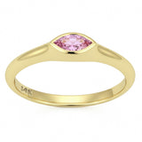 .28ct G SI 14kt Yellow Gold Pink Sapphire Gemstone Bezel Set Ring Size 6.5