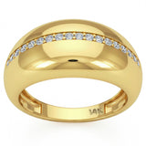 <span style="color:purple">SPECIAL!</span> .31ct G SI 14kt Yellow Gold Diamond Dome Shaped Band Ring Size 6.5