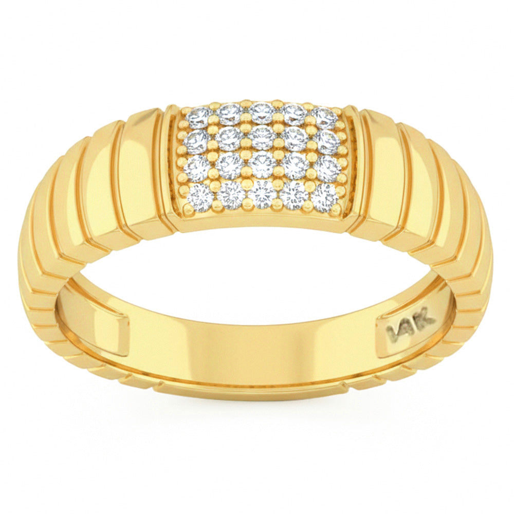 .18ct G SI 14kt Yellow Gold Round Diamond Band Ring Size 6.5