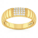 .18ct G SI 14kt Yellow Gold Round Diamond Band Ring Size 6.5