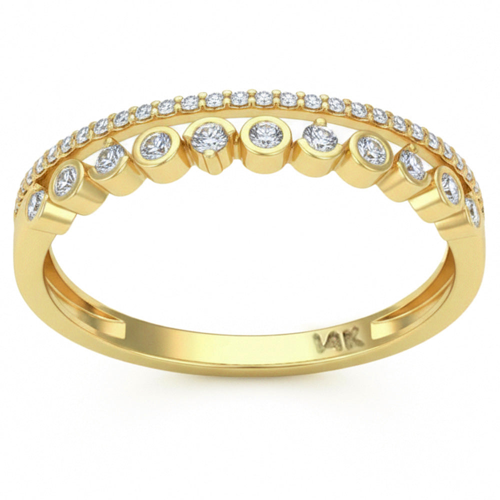 .22ct G SI 14kt Yellow Gold Diamond Band Ring Size 6.5