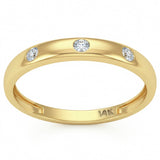 .13ct G SI 14kt Yellow Gold Diamond Bezel Set Band Ring Size 6.5
