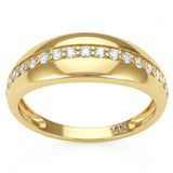<span style="color:purple">SPECIAL!</span> .22ct G SI 14kt Yellow Gold Diamond Dome Shaped Band Ring Size 6.5