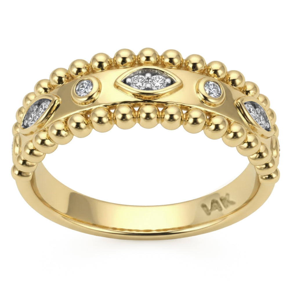 .11ct G SI 14kt Yellow Gold Diamond Band Ring Size 6.5