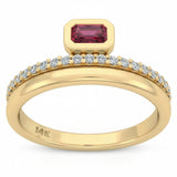 .49ct G SI 14kt Yellow Gold Diamond & Ruby Gemstone Ring Size 6.5